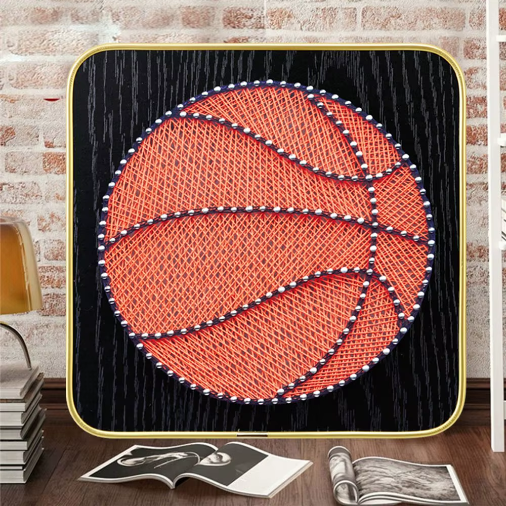String Art DIY Kit - Basketball. Wizardi Craft Kit F07-M12-4-DHBB28026
