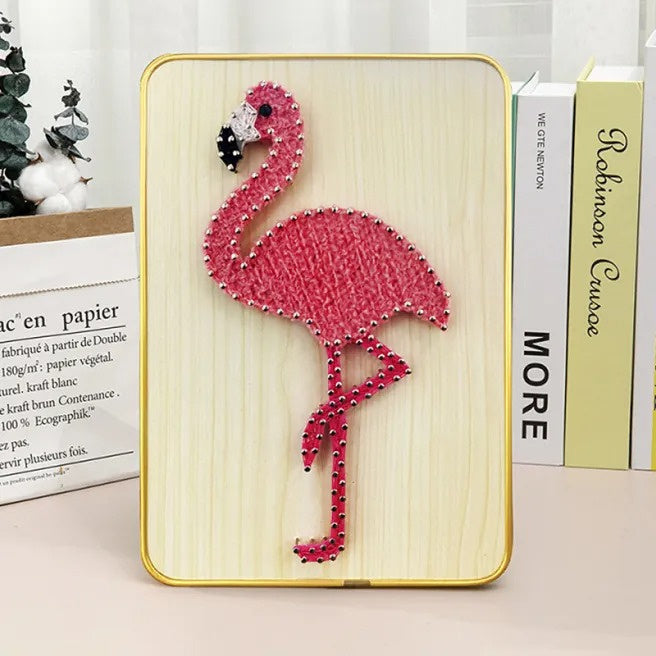 String Art DIY Kit - Flamingo. Wizardi Craft Kit F07-M12-5-DHACE28041