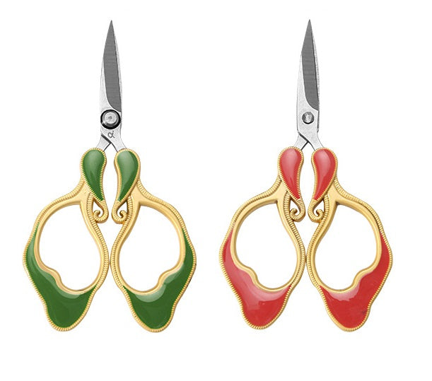 Craft Scissors for Felting & Embroidery Wizardi F07-M13-1-orange-green