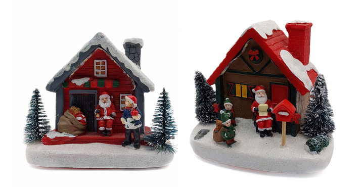 Christmas Cottage with Santa. Village Wizardi F07-N1-7-578A