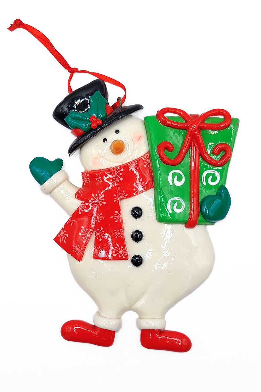 Christmas Ornament - Gloss Gingerbread y  Snowman. Wizardi Festive Decoration F07-N2-13-SEE203B