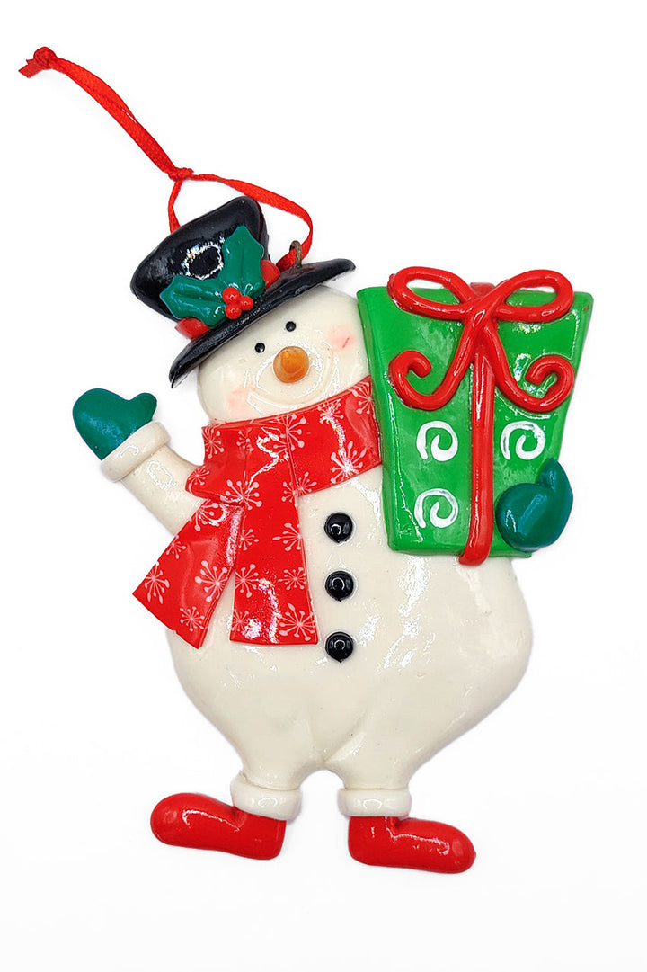 Christmas Ornament - Gloss Gingerbread y  Snowman. Wizardi Festive Decoration F07-N2-13-SEE203B