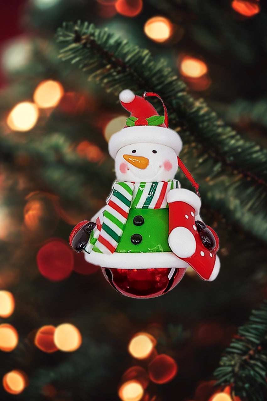 Christmas Ornament - Glossy Gingerbread Snowman. Wizardi Festive Decoration F07-N2-14-E2504B