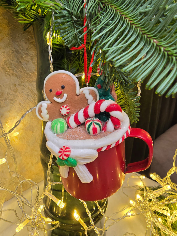 Christmas Ornament - Cup with Santa. Wizardi Festive Decoration F07-N2-19-DAA101C