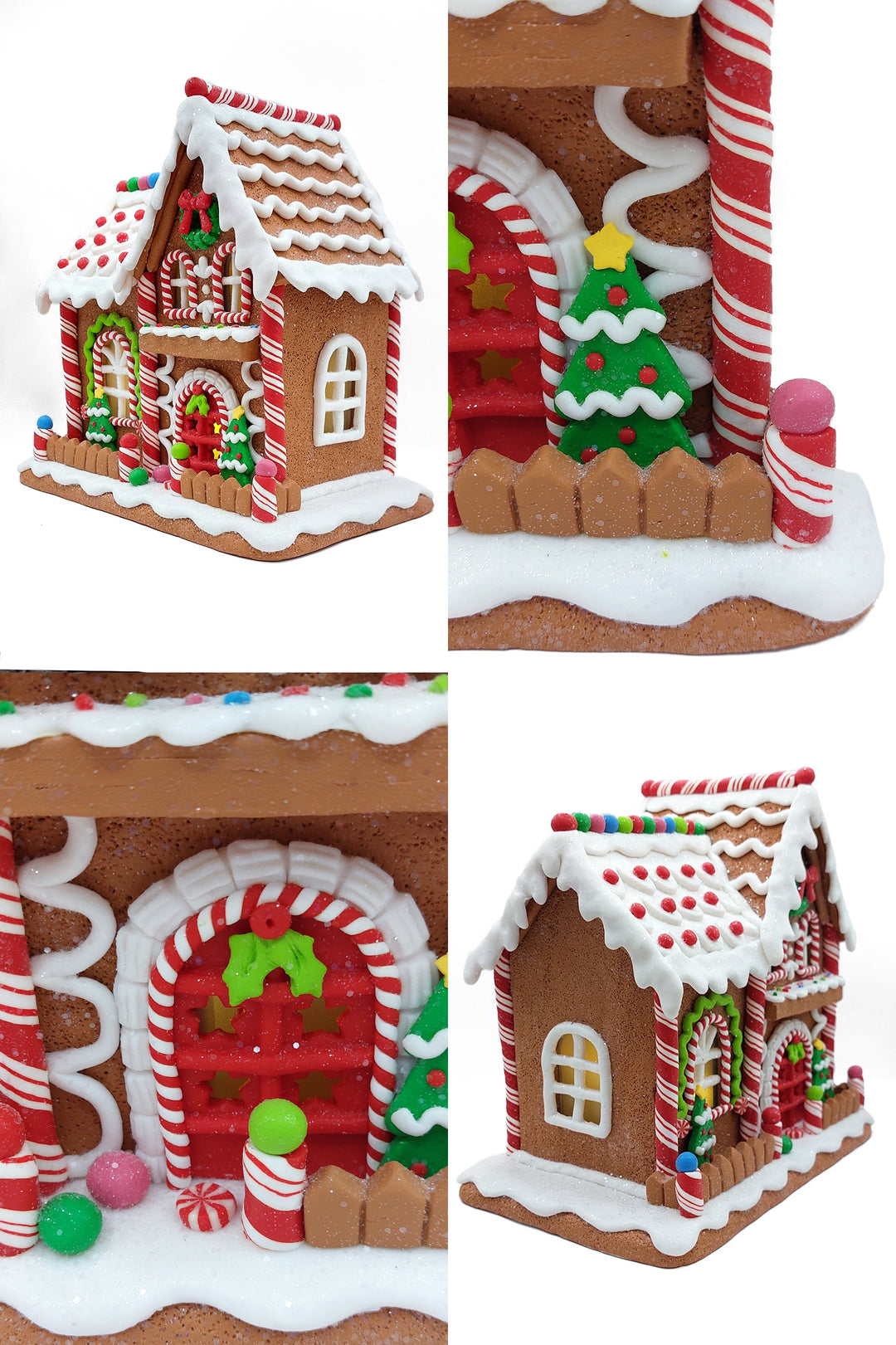 Christmas Gingerbread House Snowy Roof. Wizardi Festive Decoration F07-N2-24-A2560