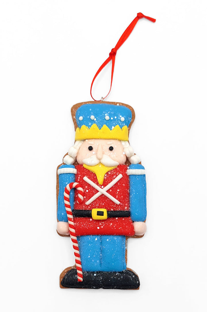 Christmas Ornament - Gingerbread Blue Soldier. Wizardi Festive Decoration F07-N2-4-A2584B