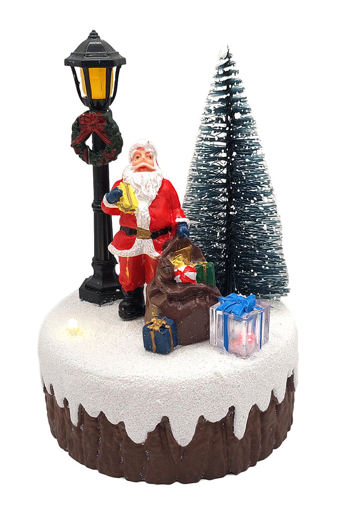 Holiday Scene with Santa Christmas Village Miniature by Wizardi F07-N6-2A Santa