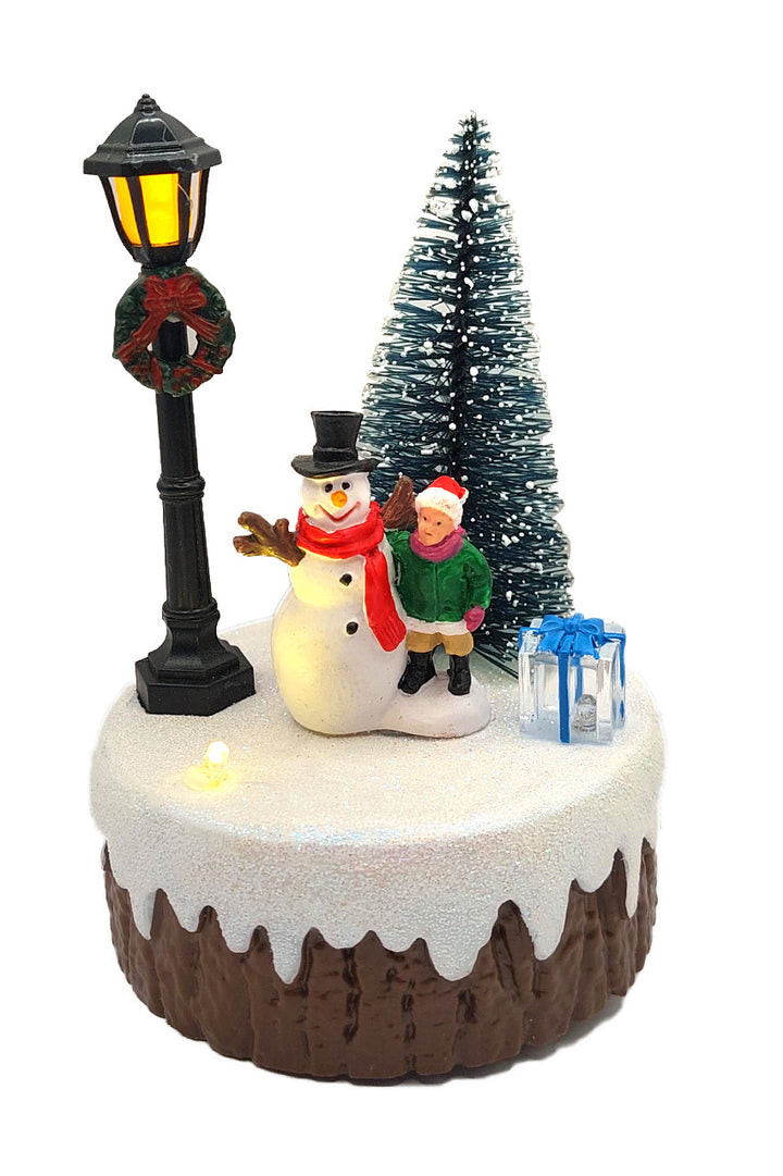 Holiday Snowman Scene Christmas Village Miniature by Wizardi F07-N6-2B Snowman