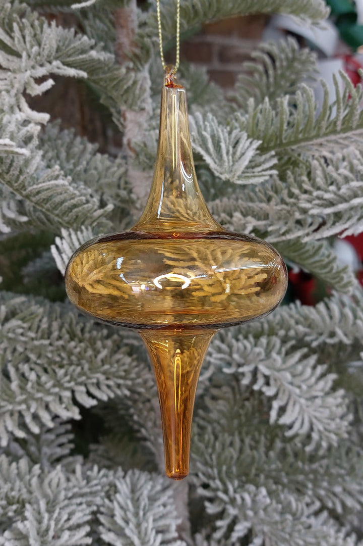 Amber Spire Christmas Glass Ornament by Wizardi F07M10-15