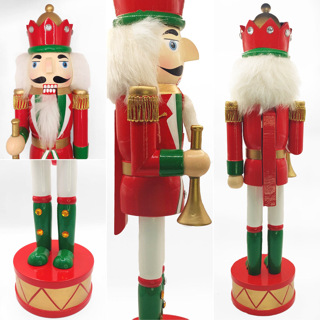 Christmas Nutcracker the Trumpeter. Wizardi Classic Wooden Festive Decoration F07M14-32-N01819D