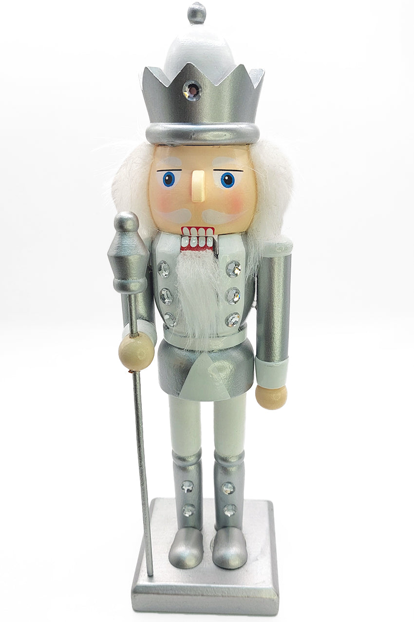 Christmas Nutcracker the Staffbearer. Wizardi Classic Wooden Festive Decoration F07M14-34-N01364B