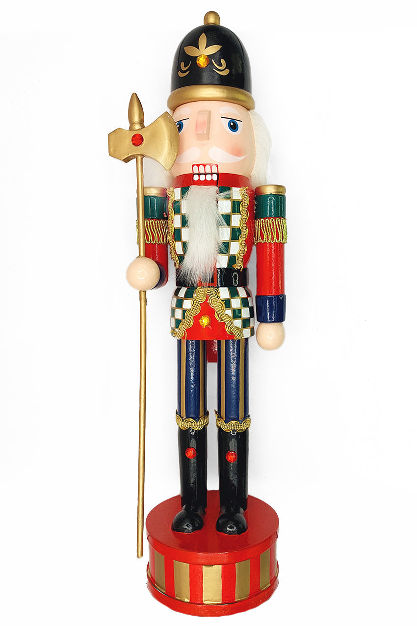 Christmas Nutcracker the Halberdier. Wizardi Classic Wooden Festive Decoration F07M14-36-N01845A