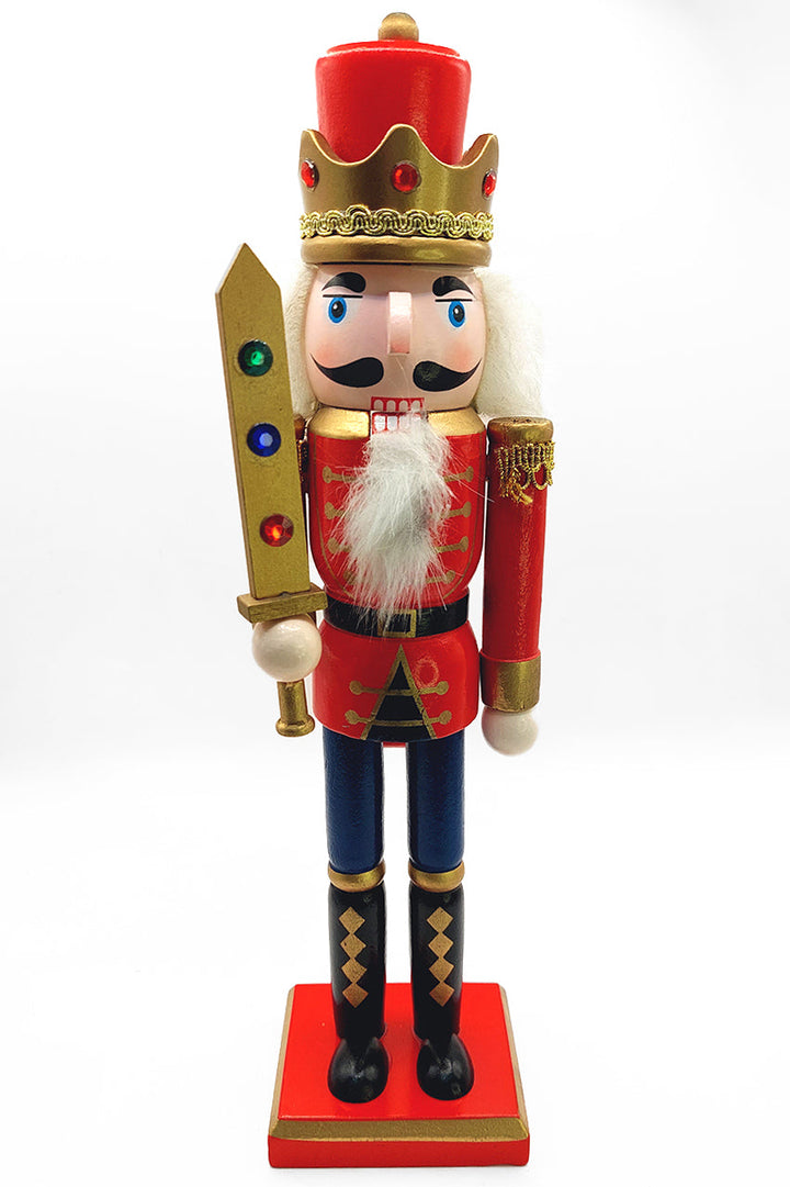 Christmas Nutcracker the Swordsman. Wizardi Classic Wooden Festive Decoration F07M14-40-N01012A