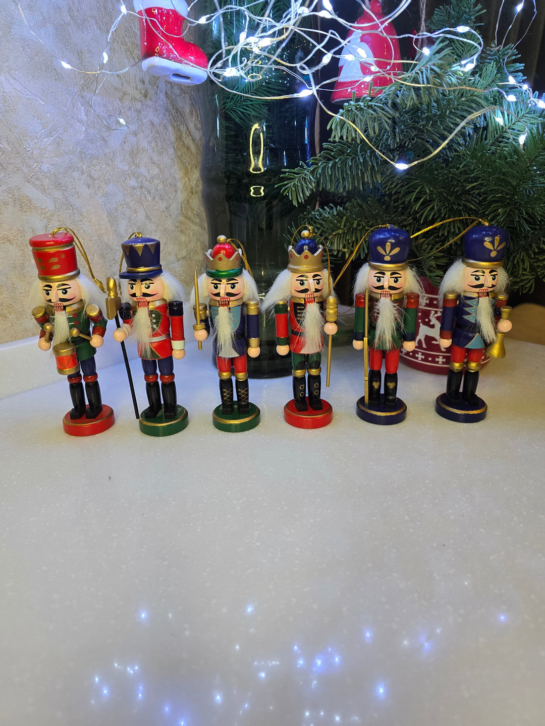 Christmas Nutcracker Set. Wizardi Classic Wooden Festive Decoration F07M14-6-N01617