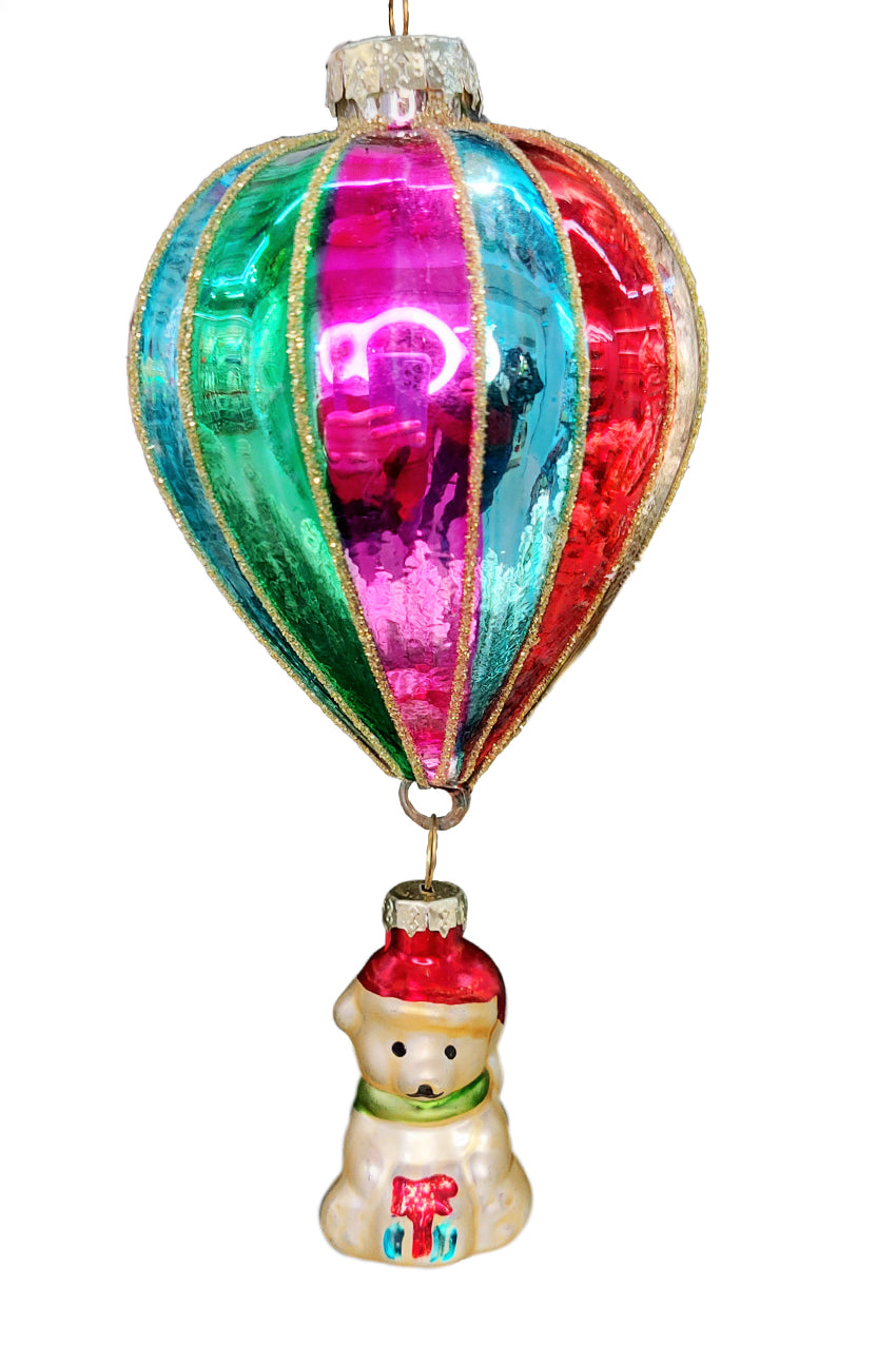 Polar Bear Christmas Glass Ornament by Wizardi F07M3-21 HB-SY25189