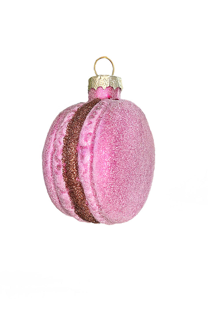 Pink Macar Christmas Glass Ornament by Wizardi F07M3-43 HB-SY25079