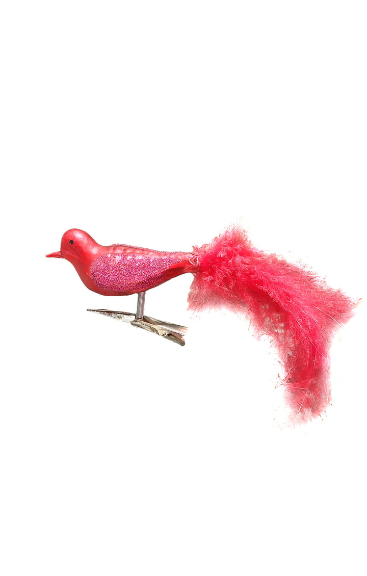 Feathered Bird Christmas Glass Ornament by Wizardi F07M3-50 HB-SY25153