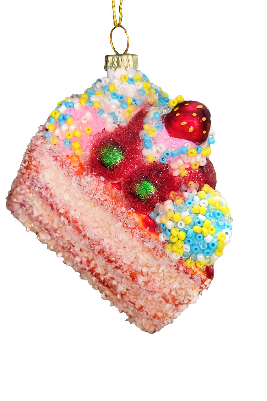 Cake Slice Christmas Glass Ornament by Wizardi F07M3-6 HB-SY25040