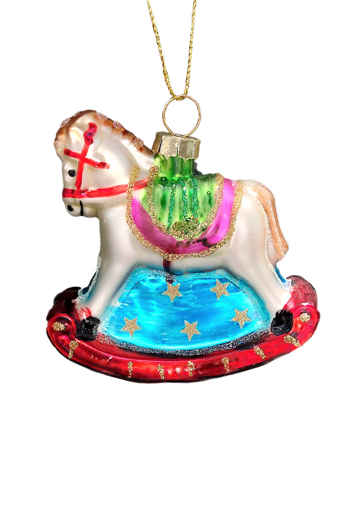 Rocking Horse Christmas Glass Ornament by Wizardi F07M3-7 HB-SY25368