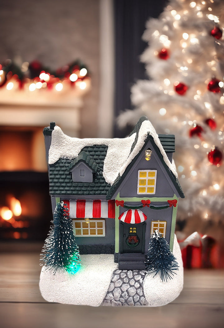 Christmas Village House with LED Lights F07M4-38-W221B