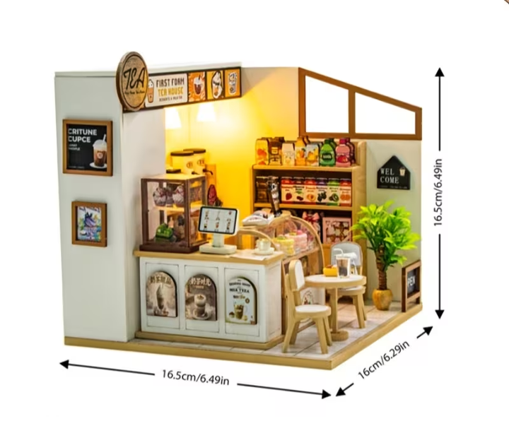 First Foam Tea House Miniature Dollhouse Kit by Wizardi F07M5-67-M2505