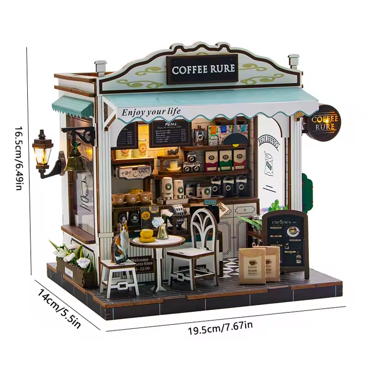 Coffee Rure Miniature Dollhouse Kit by Wizardi F07M5-68-M2506