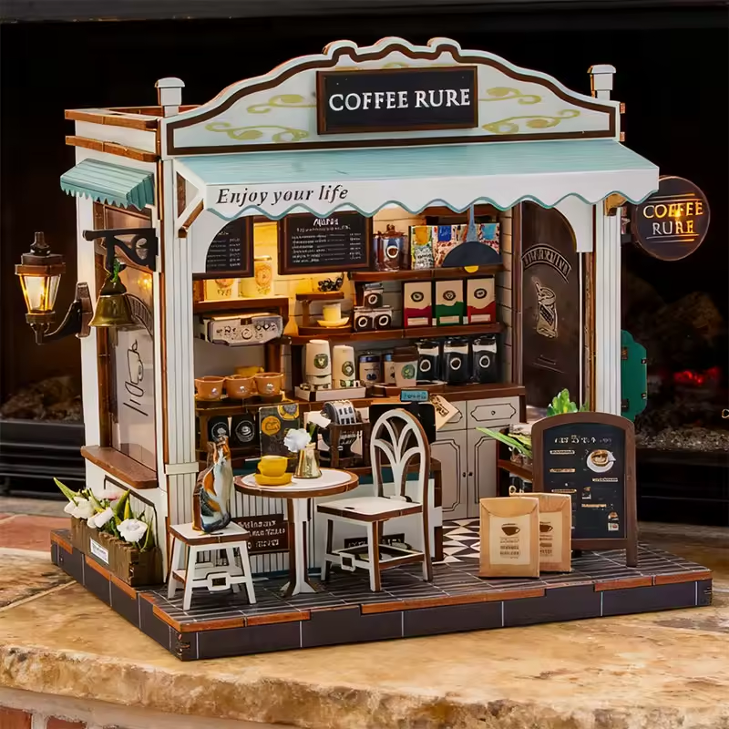 Coffee Rure Miniature Dollhouse Kit by Wizardi F07M5-68-M2506