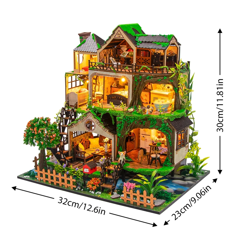 Fairy Tale Forest Miniature Dollhouse Kit by Wizardi F07M5-70-L2501