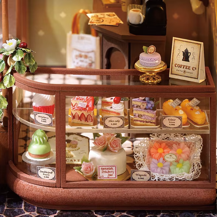 Coffee Shop Miniature Dollhouse Kit by Wizardi F07M5-73-BC-001-A