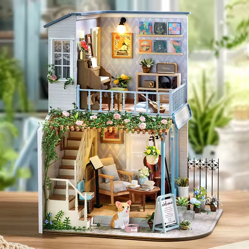 Garden Music House Miniature Dollhouse Kit by Wizardi F07M5-74-BC-003-A