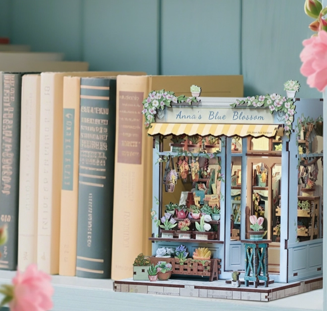 Anna's Blue Blossom Miniature Dollhouse Kit by Wizardi F07M5-84-CWGC211