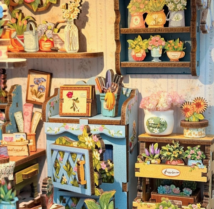 Anna's Blue Blossom Miniature Dollhouse Kit by Wizardi F07M5-84-CWGC211