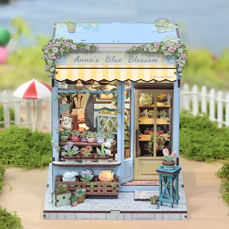 Anna's Blue Blossom Miniature Dollhouse Kit by Wizardi F07M5-84-CWGC211