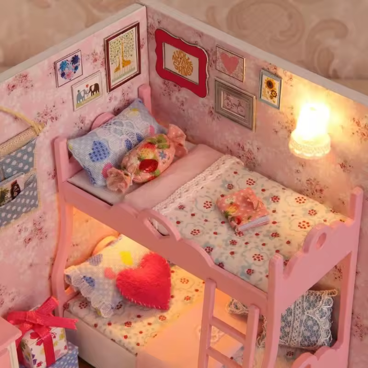 In the Mood for Love Dollhouse Kit - Miniature Wizardi Roombox Kit with LED Light F07M51-69-3012-A