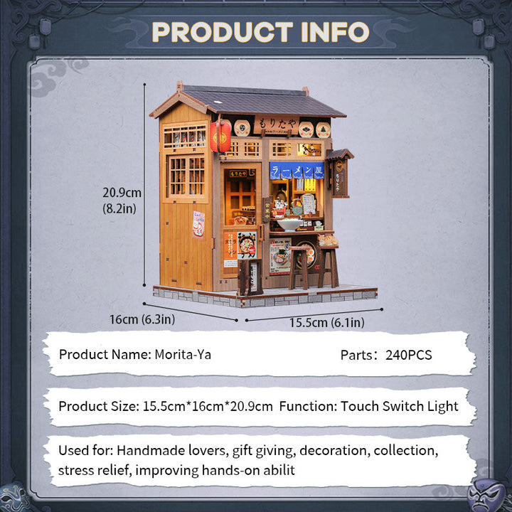 Morita-Ya Dollhouse Kit - Miniature Wizardi Roombox Kit with LED Light F07M51-90-CWGC205
