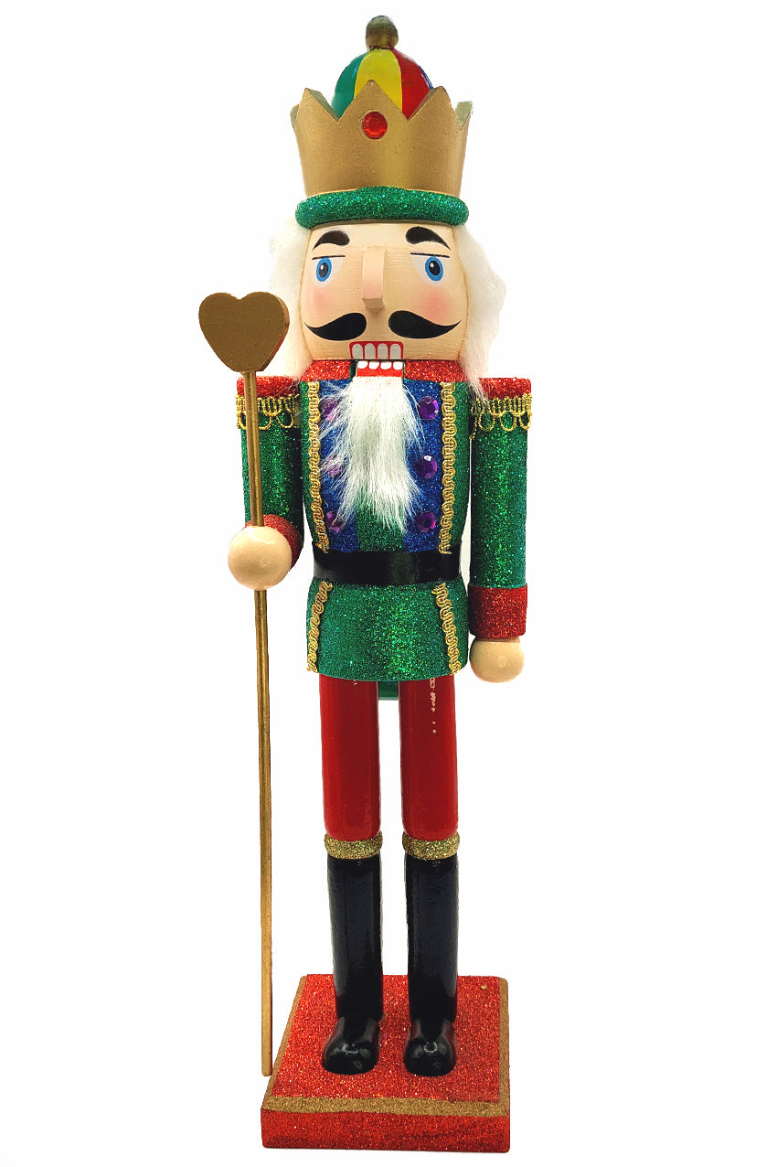 Wooden King Nutcracker with Scepter Wizardi F07M6-10 red stand