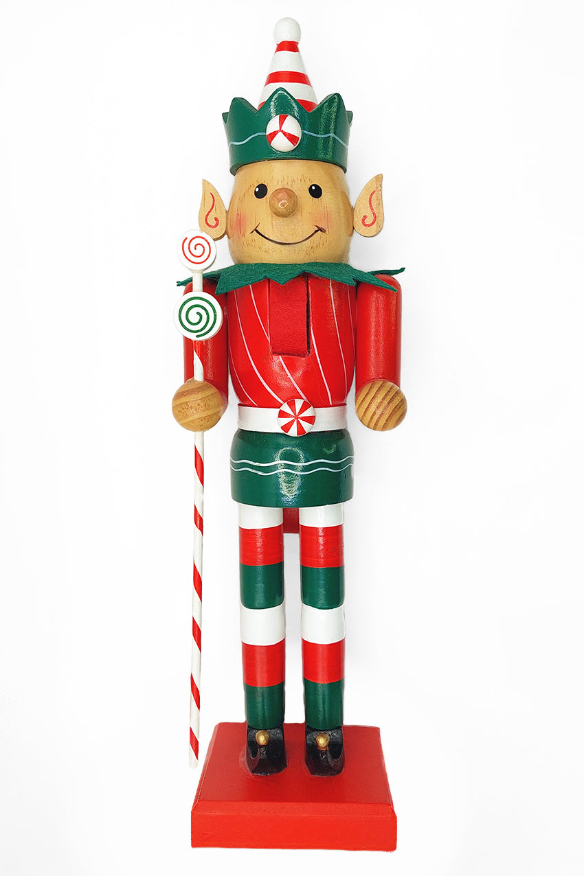 Wooden Nutcracker Holiday Elf Wizardi F07M6-7