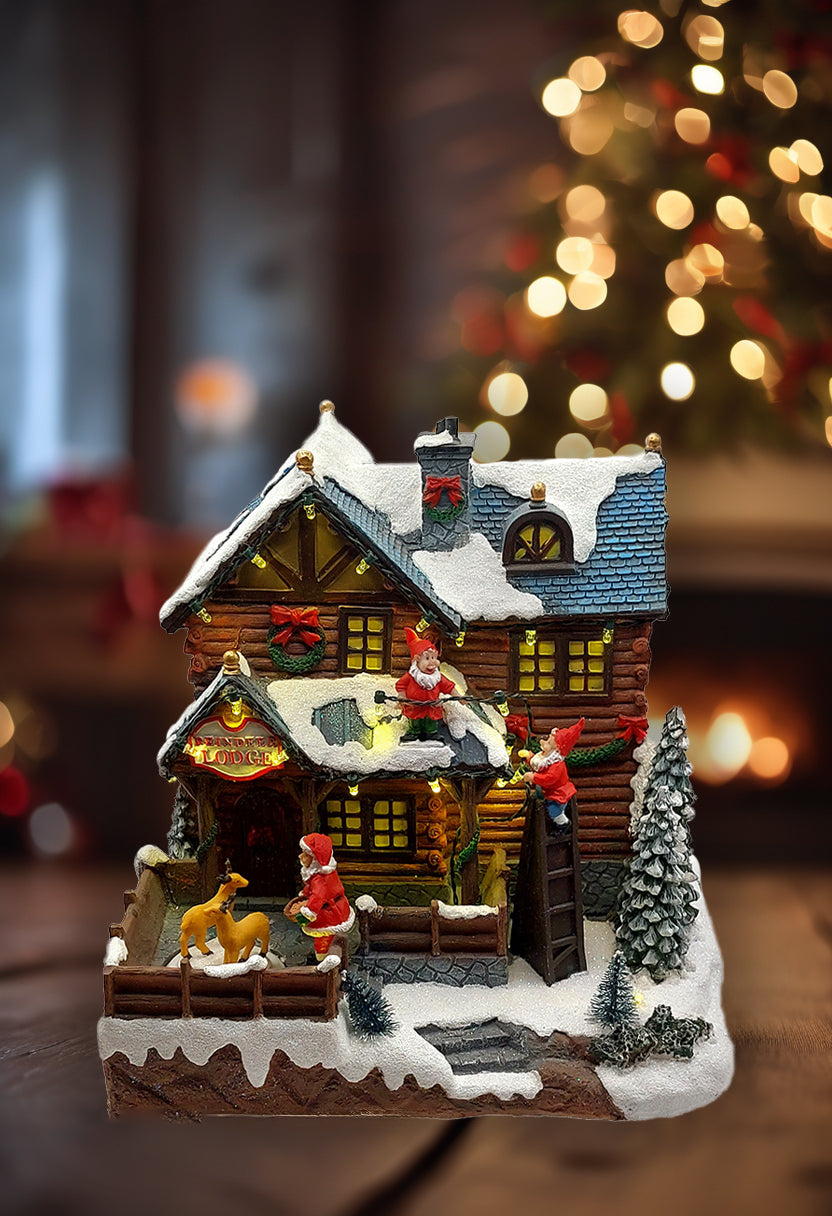Santa's Lodge Christmas Village Miniature by Wizardi F07N5-15