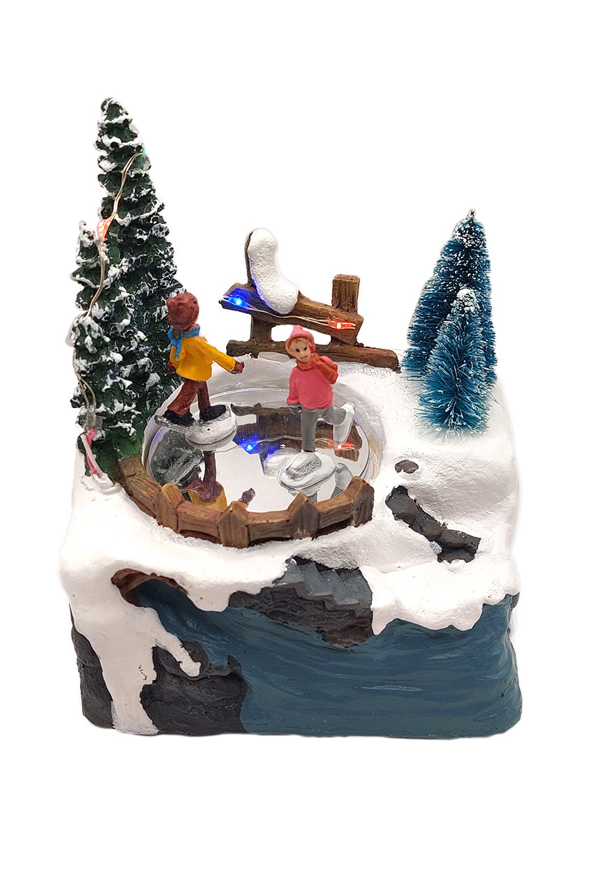 Ski Lodge Scene Christmas Village Miniature by Wizardi F07N5-6B