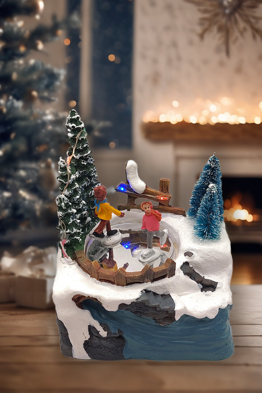 Ski Lodge Scene Christmas Village Miniature by Wizardi F07N5-6B