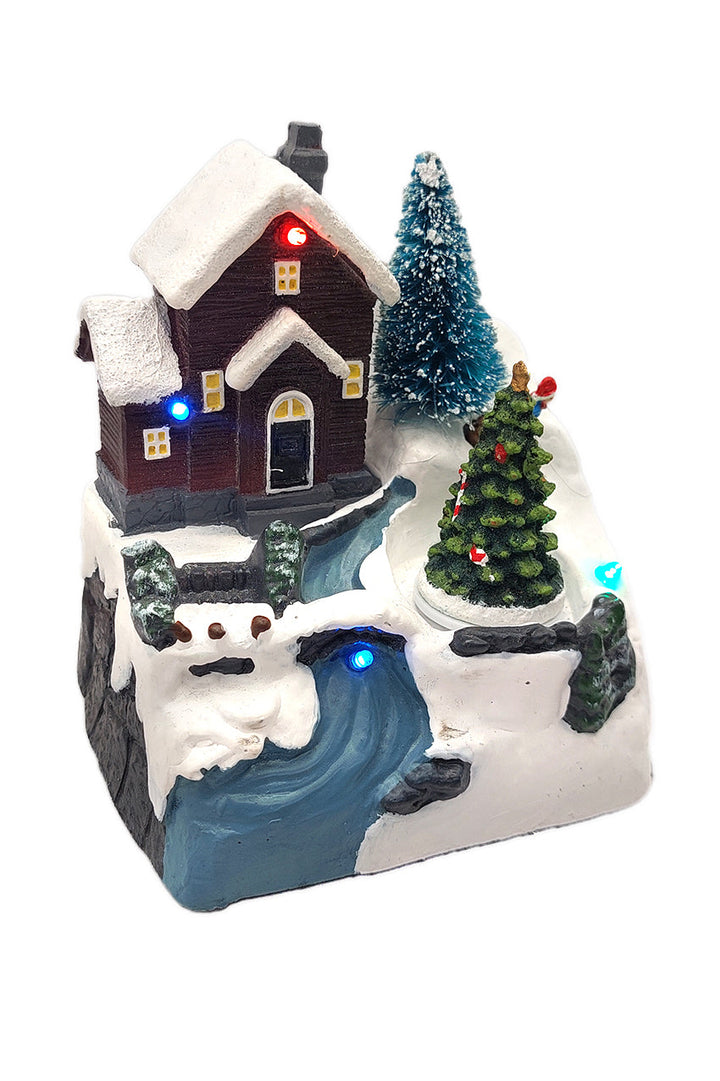 Snowy Hilltop House Christmas Village Miniature by Wizardi F07N5-6C