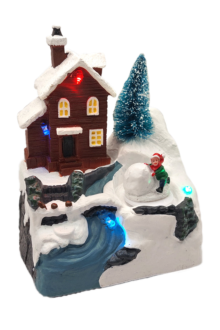 Frosty Forest Cottage Christmas Village Miniature by Wizardi F07N5-6D