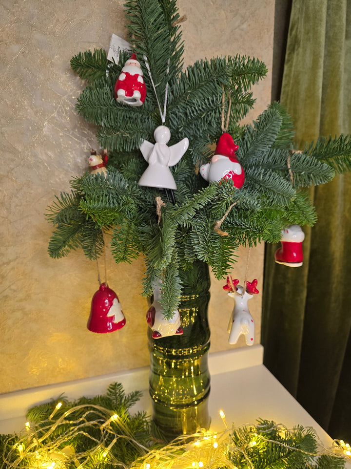 Bell - Angel Christmas Ceramic Ornament by Wizardi F07N7-27