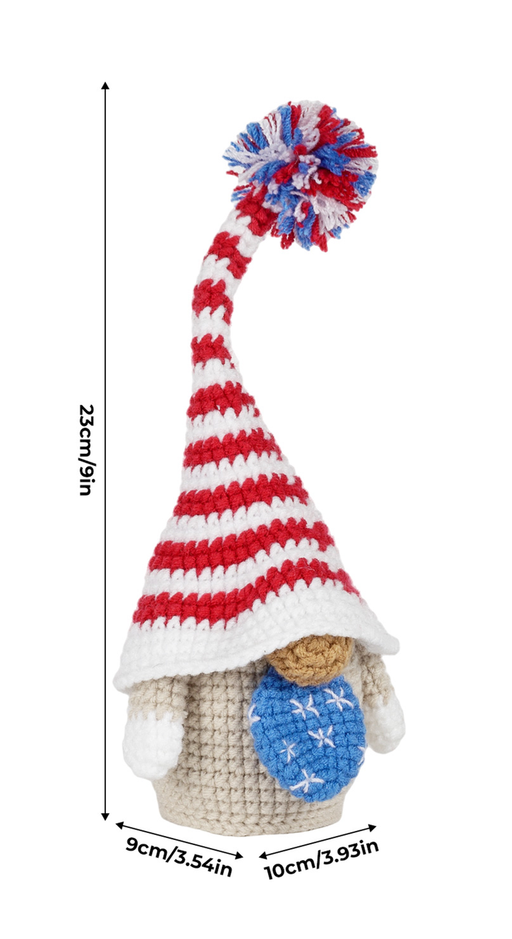 Patriotic Gnome Amigurumi DIY Crochet Kit Wizardi F07N8-M195