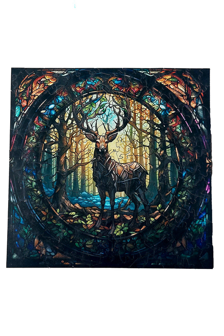 Deer in the Forest - Jigsaw Wooden Puzzle by Wizardi F07N9-13
