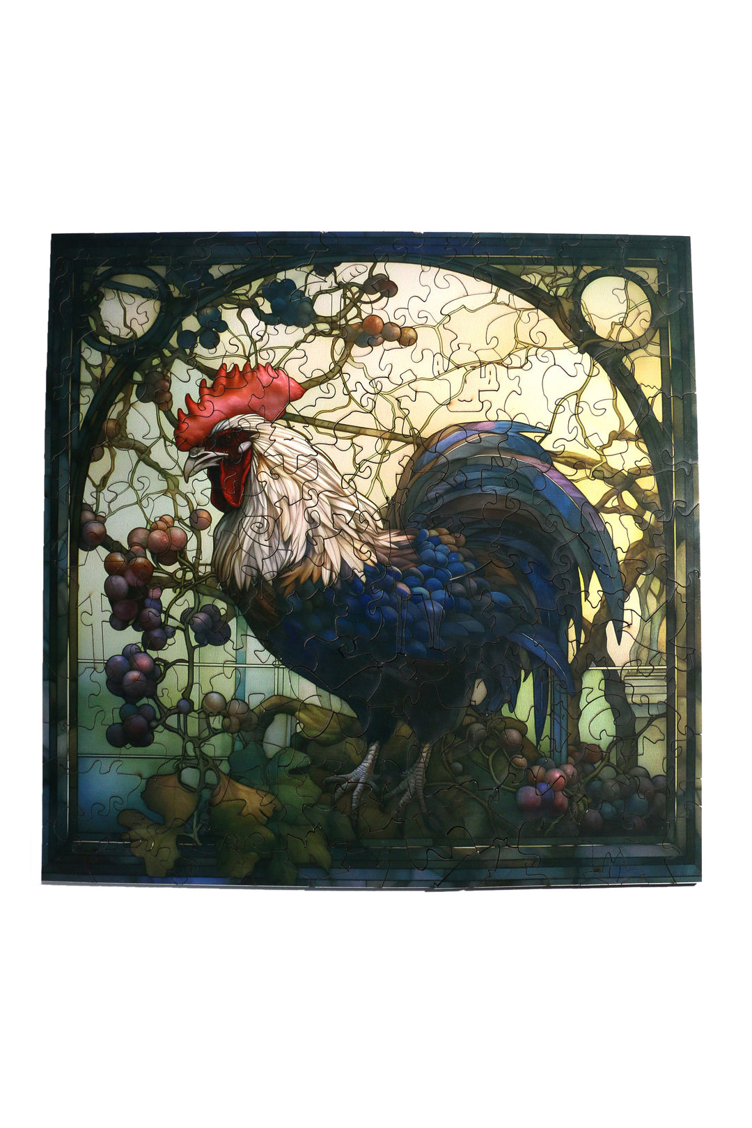 Rooster in Garden - Jigsaw Wooden Puzzle by Wizardi F07N9-17