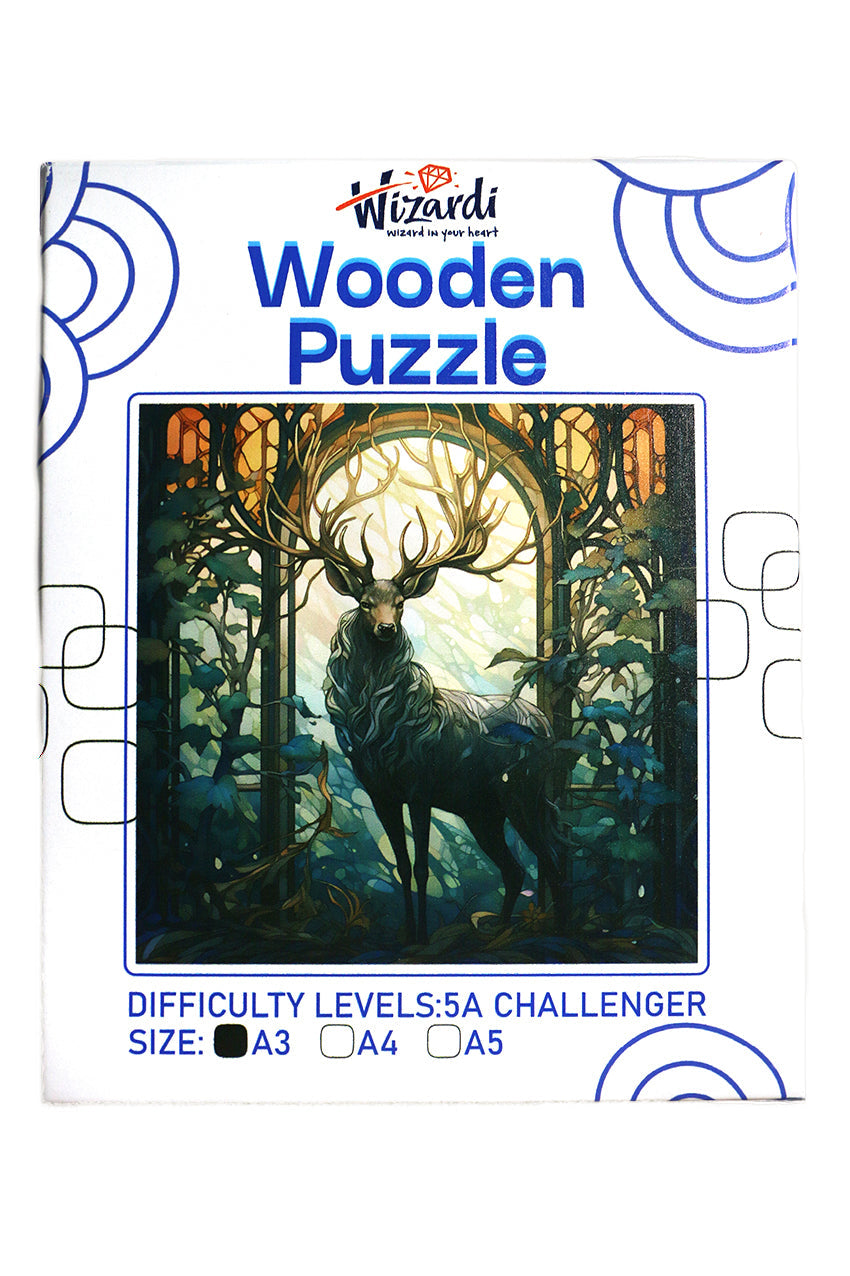 Mysterious Deer - Jigsaw Wooden Puzzle by Wizardi F07N9-18