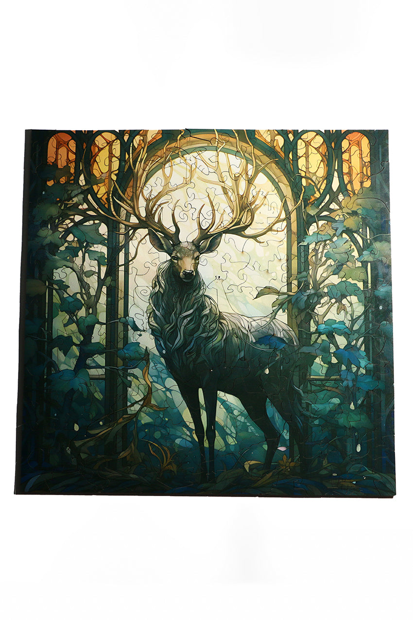 Mysterious Deer - Jigsaw Wooden Puzzle by Wizardi F07N9-18