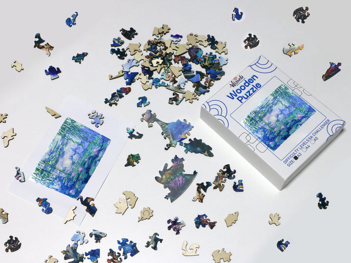 Water Lilies after Claude Monet - Jigsaw Wooden Puzzle by Wizardi F07N9-20