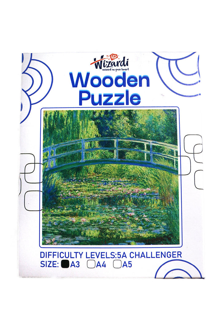 The Water Lily Pond after Claude Monet - Jigsaw Wooden Puzzle by Wizardi F07N9-28